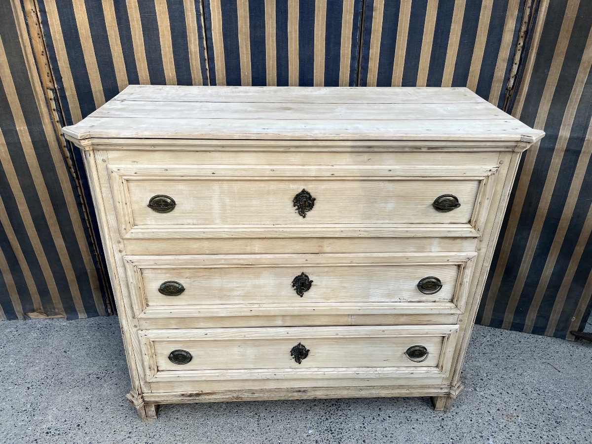 Commode d’époque Directoire en bois naturel 
