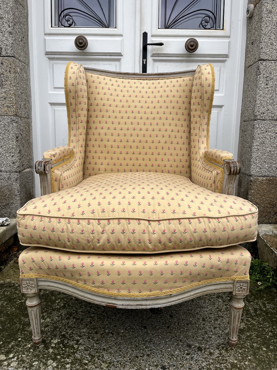 Bergère d’époque Louis XVI laquée -photo-6
