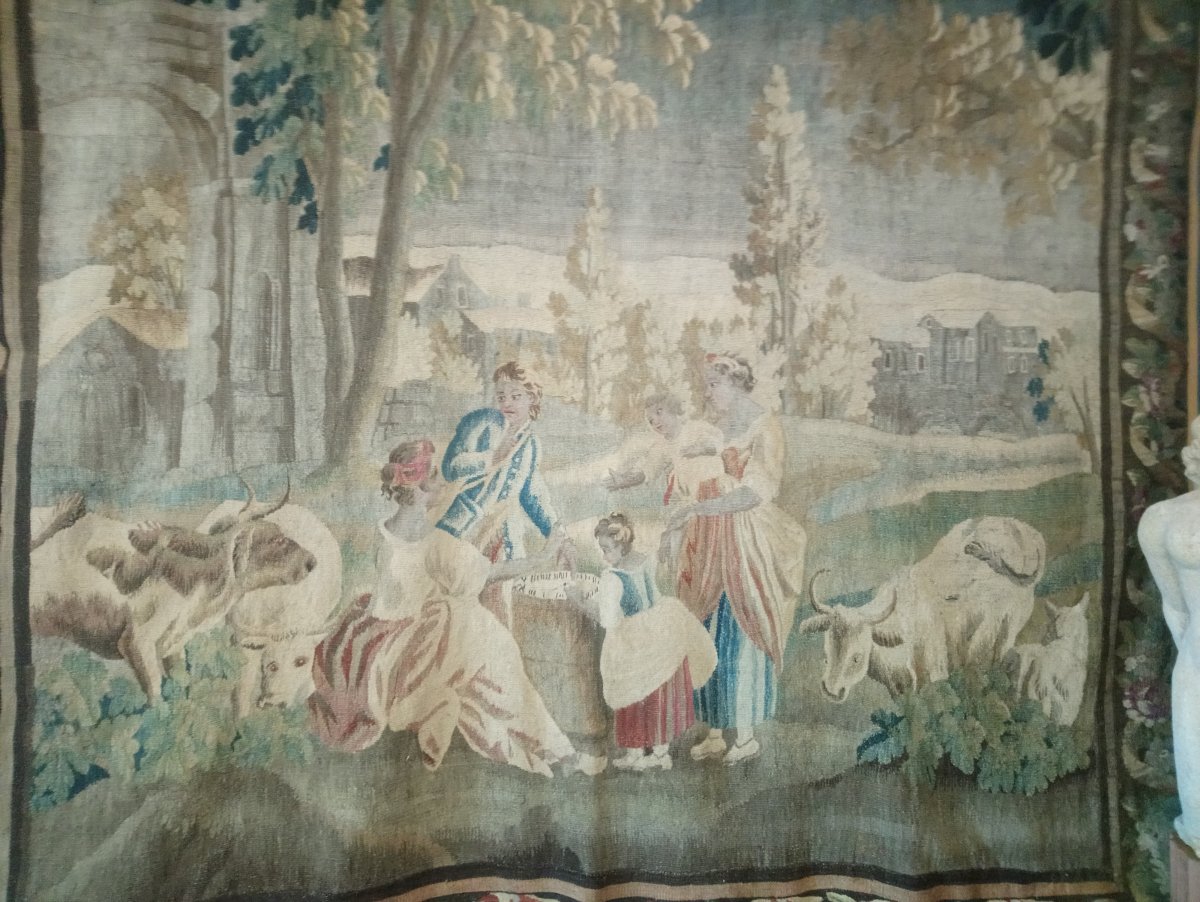Aubusson Tapestry From The Eighteenth The Merchant Of Forgotten-photo-2
