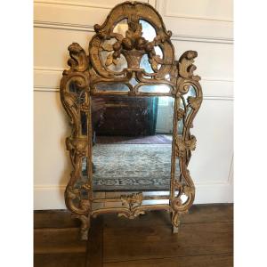 Miroir Provençal d'époque Louis XV En Bois Doré