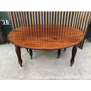Large Table In Solid Mahogany, Restoration Period