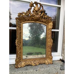 Miroir d'époque Régence En Bois Doré