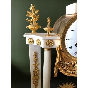 Directoire Period Clock In White Marble