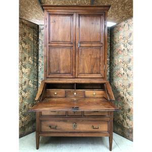 Sloping Desk Forming Louis XVI Period Library In Walnut