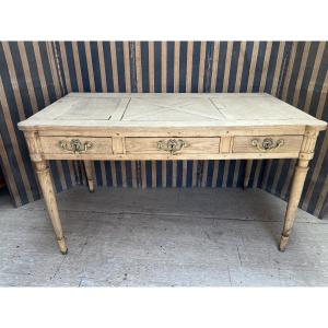 Bureau plat D'époque Directoire en chêne naturel