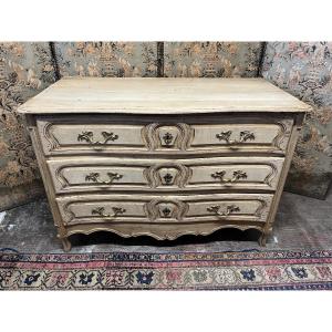 Commode d’époque Louis XV en chêne naturel 