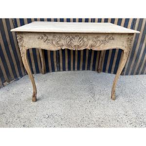 Table de style Louis XV du XIXe  en chêne naturel 