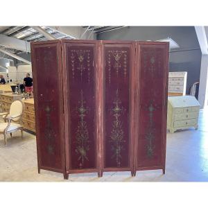 Paravent peint d’époque Art Nouveau 