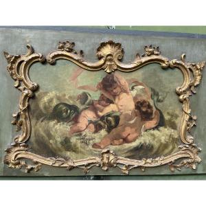 Haut de trumeau de style Louis XV 