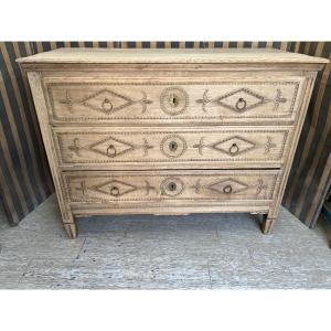 Commode Liégeoise d’époque Louis XVI en chêne naturel 