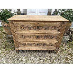 Commode Liégeoise d’époque Louis XVI en chêne naturel 