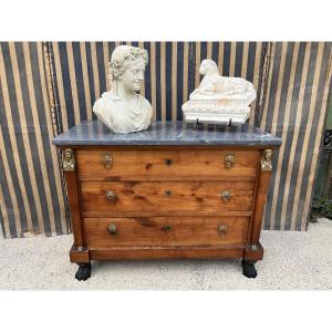 Commode d’époque Retour d’Egypte en merisier