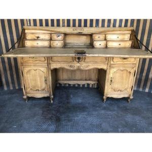 Large Louis XV Period Sloping Desk In Waxed Natural Oak