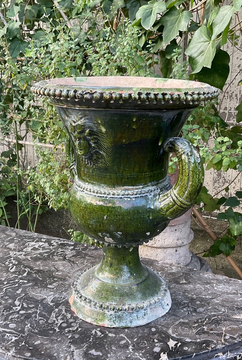 Vase Medicis En Terre Cuite Vernissée XIX éme 