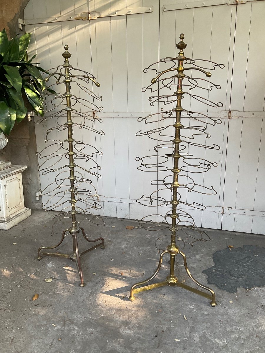 Pair Of Brass Plate Holders Early 20th Century-photo-4