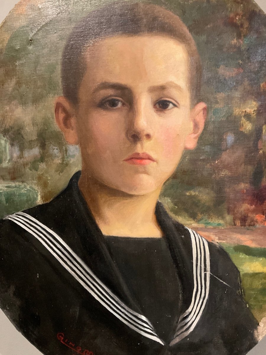 Portrait D Enfant Signé Gino Mazzoli Daté 1923-photo-3