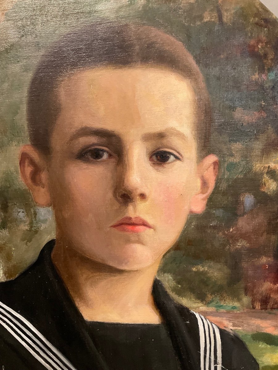 Portrait D Enfant Signé Gino Mazzoli Daté 1923-photo-4