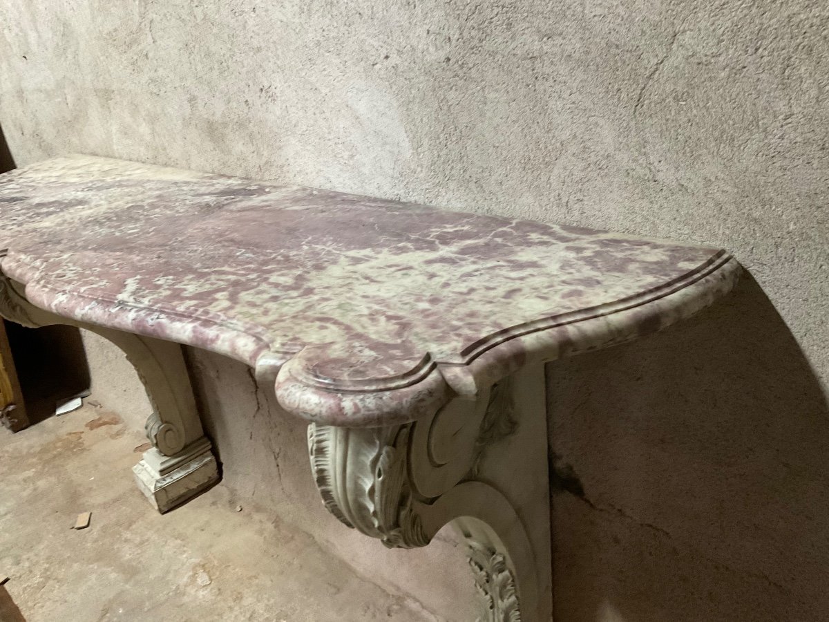 Marble Castle Console Around 1870/80-photo-2