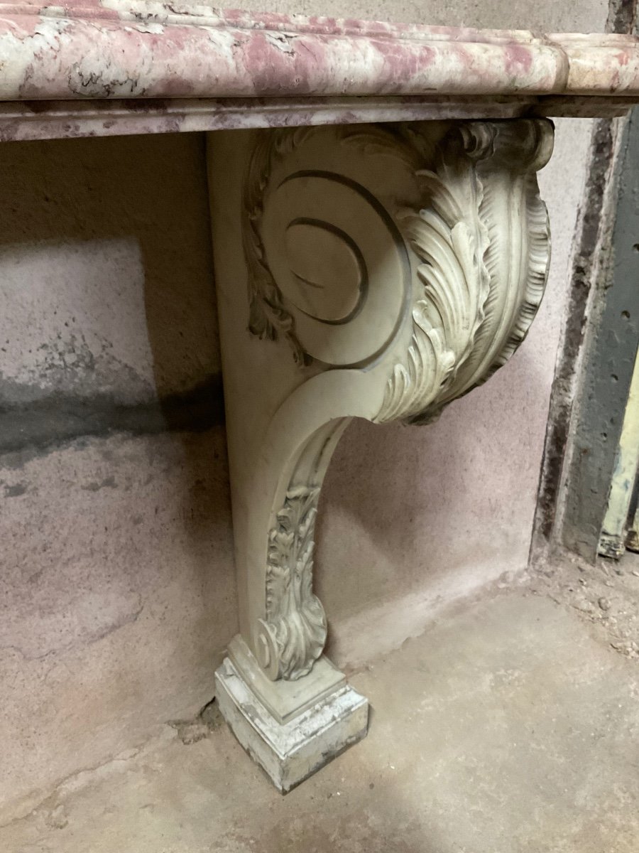 Marble Castle Console Around 1870/80-photo-3
