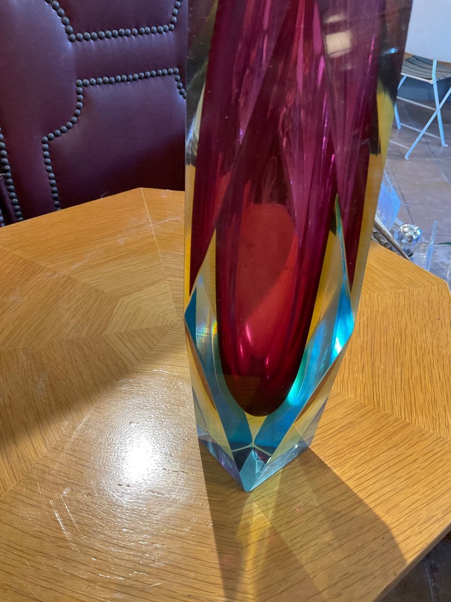 Sommerso Vase By Falvio Poli In Venice Circa 1960-photo-4