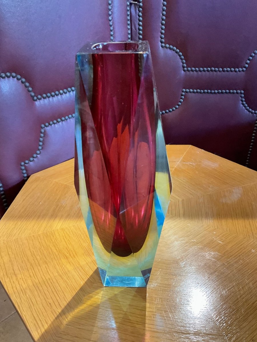Sommerso Vase By Falvio Poli In Venice Circa 1960-photo-5