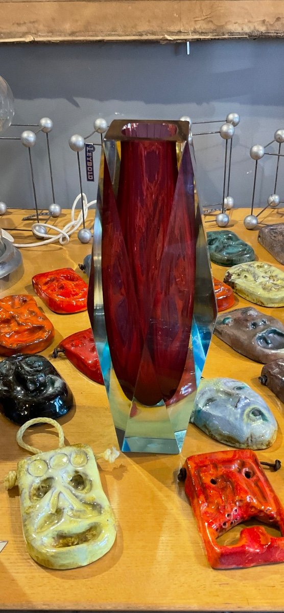 Sommerso Vase By Falvio Poli In Venice Circa 1960