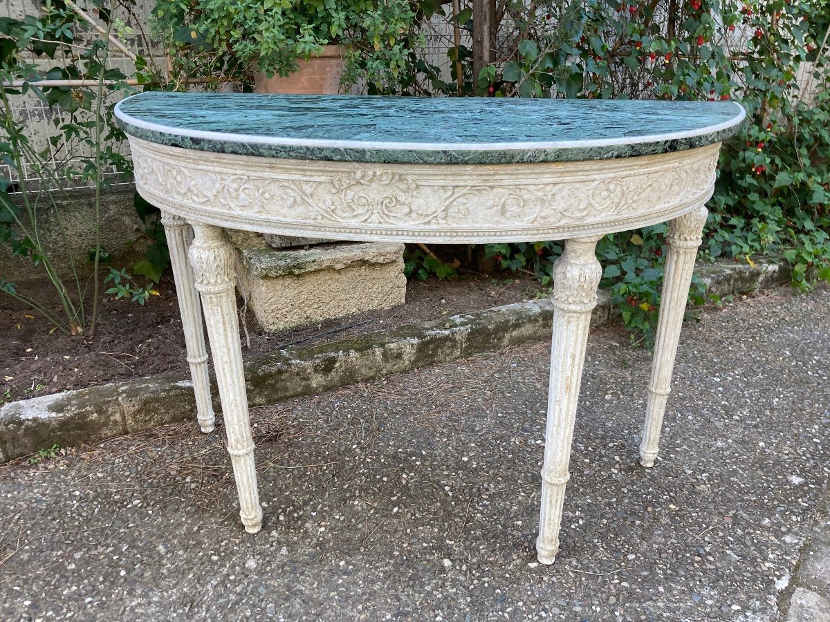 Paire De Consoles Italiennes Louis XVI Fin XIX éme Début XX éme -photo-3