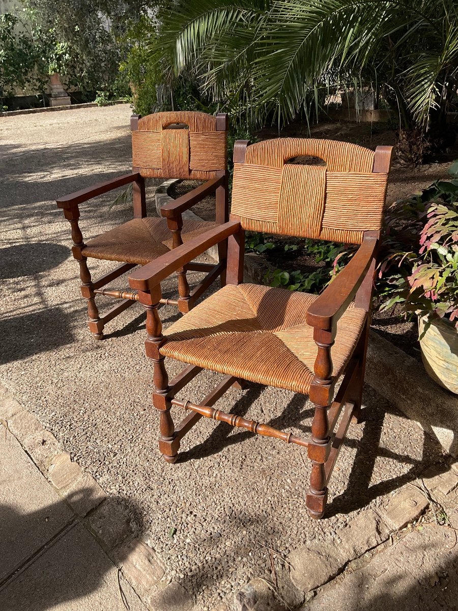 Pair Of Armchairs By Charles Dudouyt-photo-4
