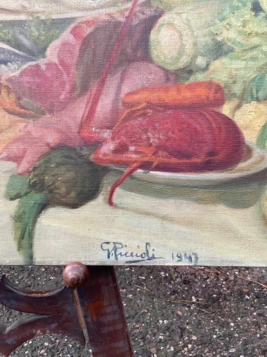 The Chef De Cuisine Large Oil On Canvas Dated 1947-photo-7