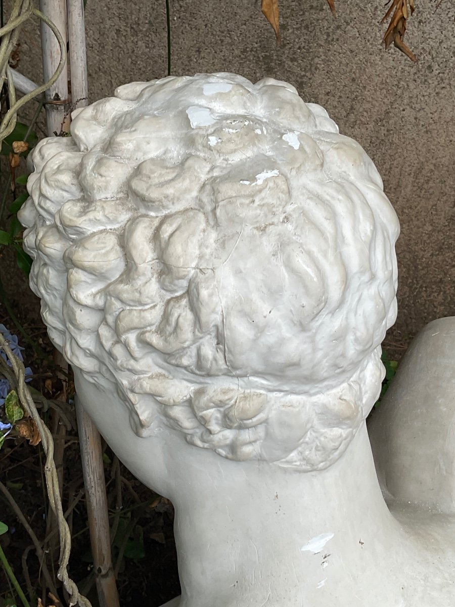 Large Plaster Bust Of Hermes From The First Part Of The 20th Century -photo-4