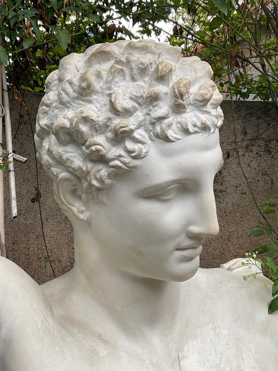 Large Plaster Bust Of Hermes From The First Part Of The 20th Century -photo-6