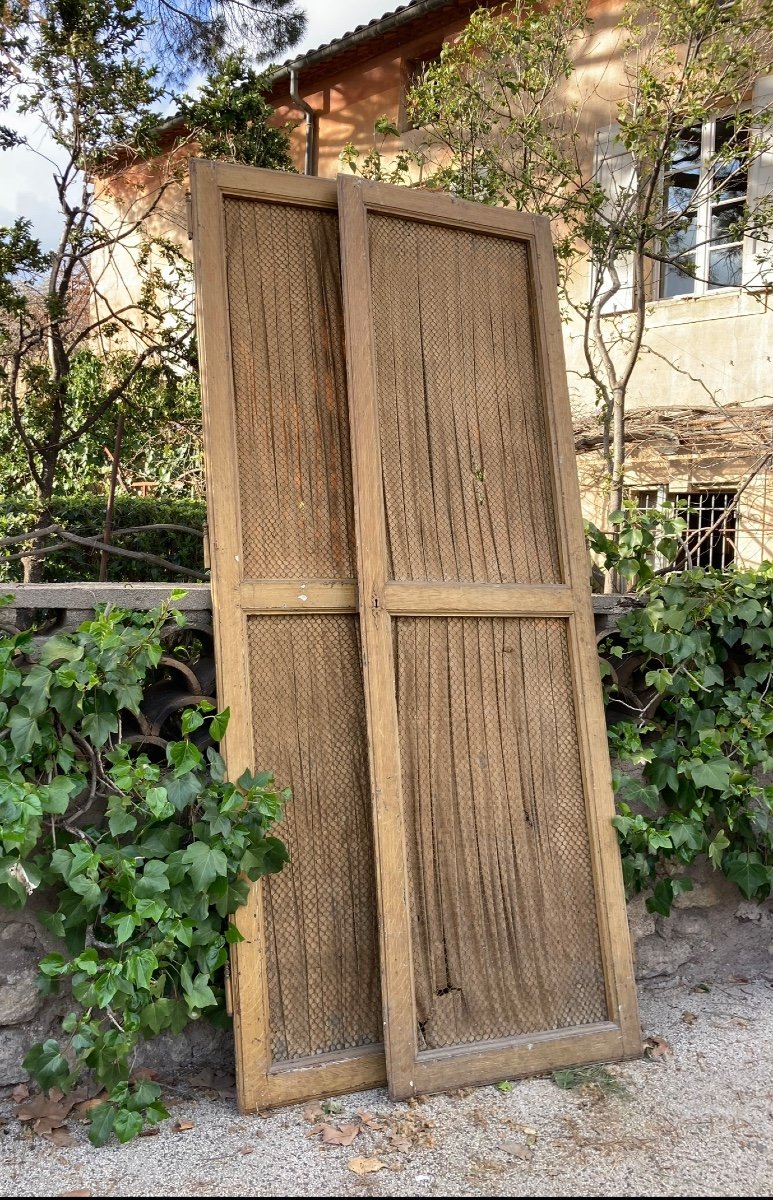 Woodwork Including 2 Pairs Of 18th Century Lattice Library Doors -photo-1
