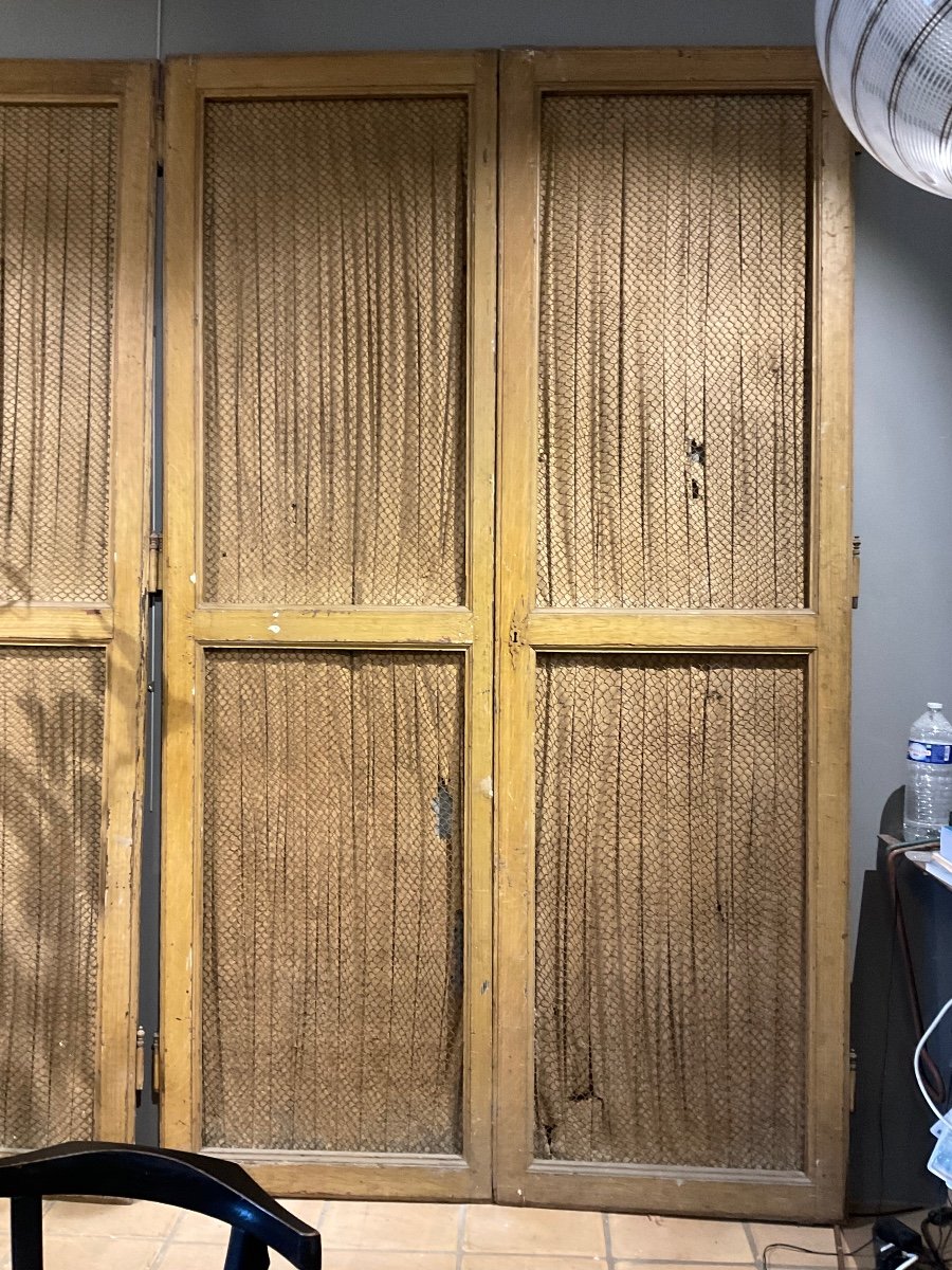 Woodwork Including 2 Pairs Of 18th Century Lattice Library Doors -photo-3
