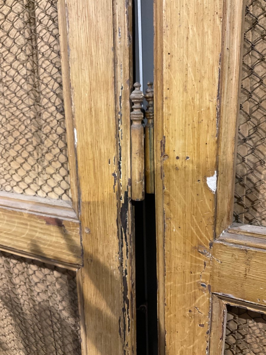 Woodwork Including 2 Pairs Of 18th Century Lattice Library Doors -photo-5
