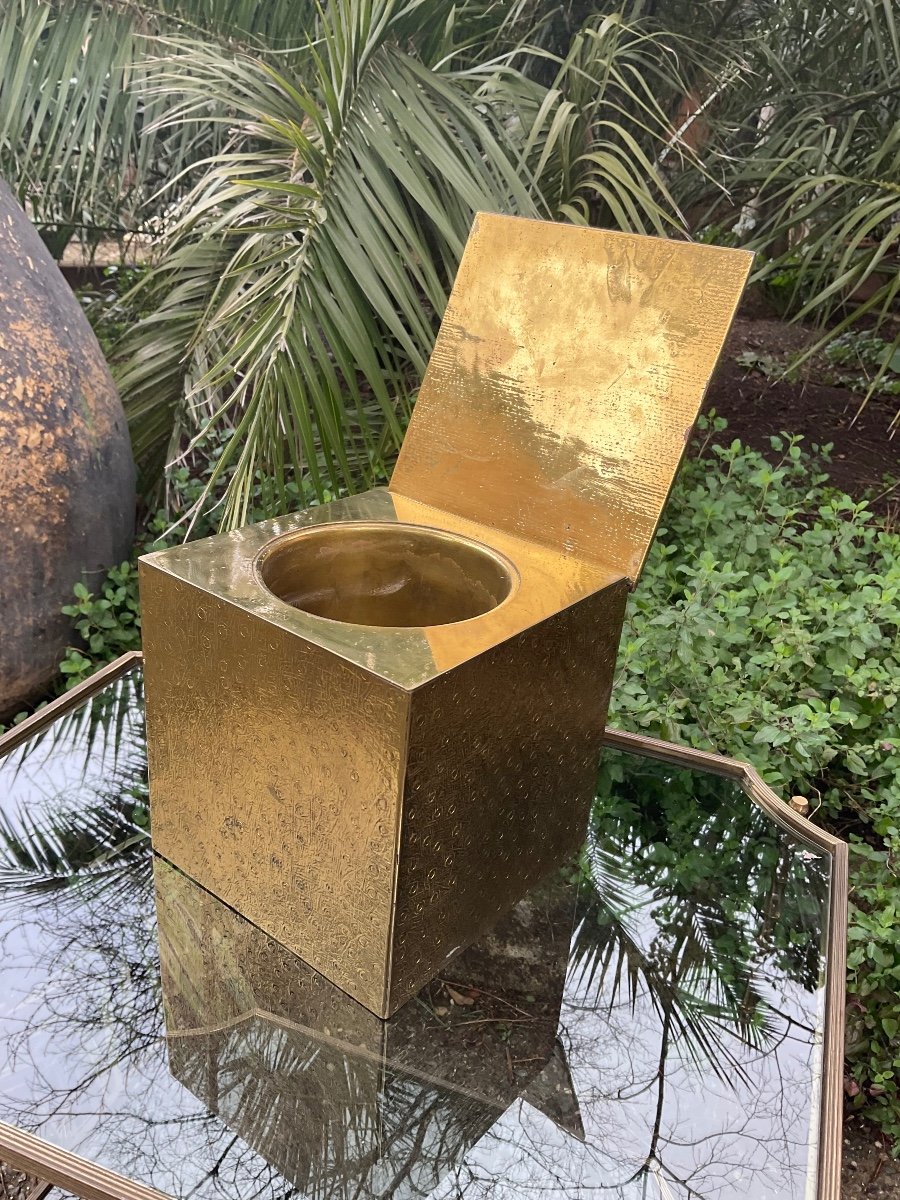 Seau à Glaçons En Bronze Vers 1970-photo-3