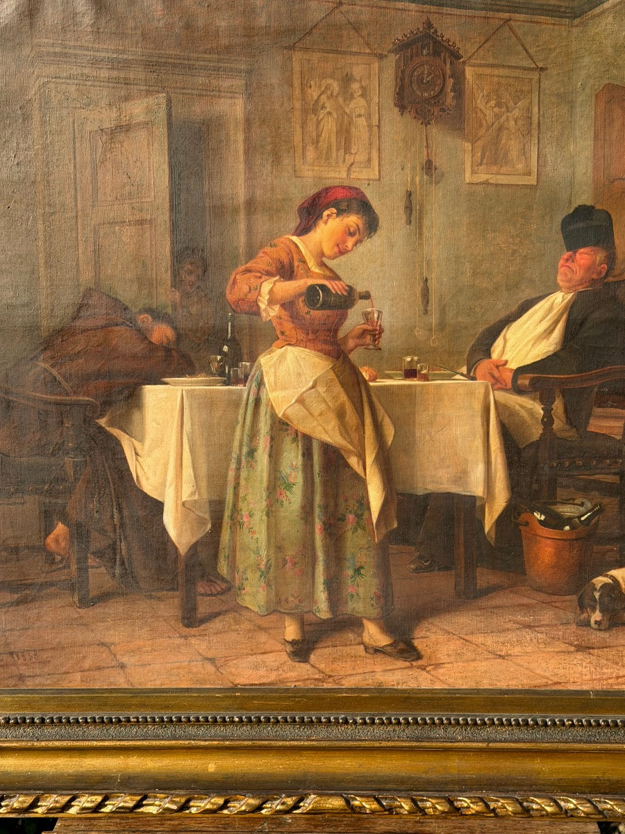 Constantino Sereno. Rest After A Good Meal. Dated 1858-photo-3