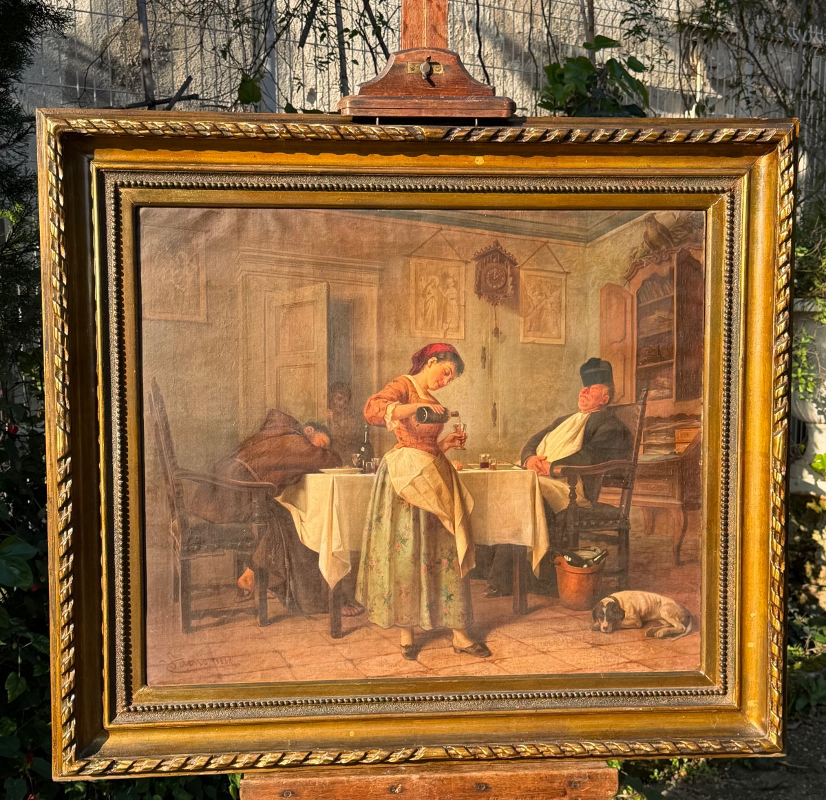 Constantino Sereno. Rest After A Good Meal. Dated 1858