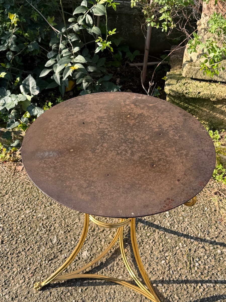 Grand Tour . Gueridon en marqueterie de marbre XIX éme-photo-1