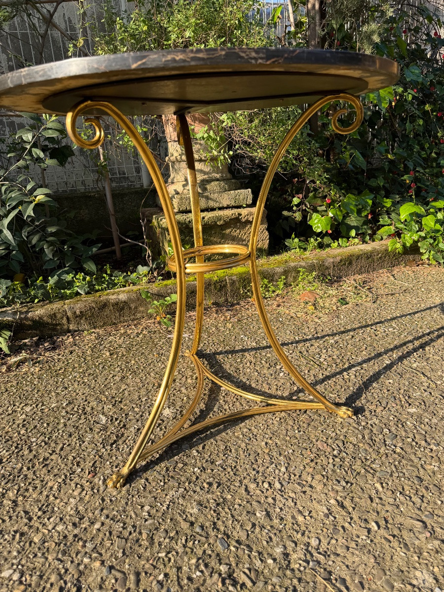 Grand Tour . Gueridon en marqueterie de marbre XIX éme-photo-7