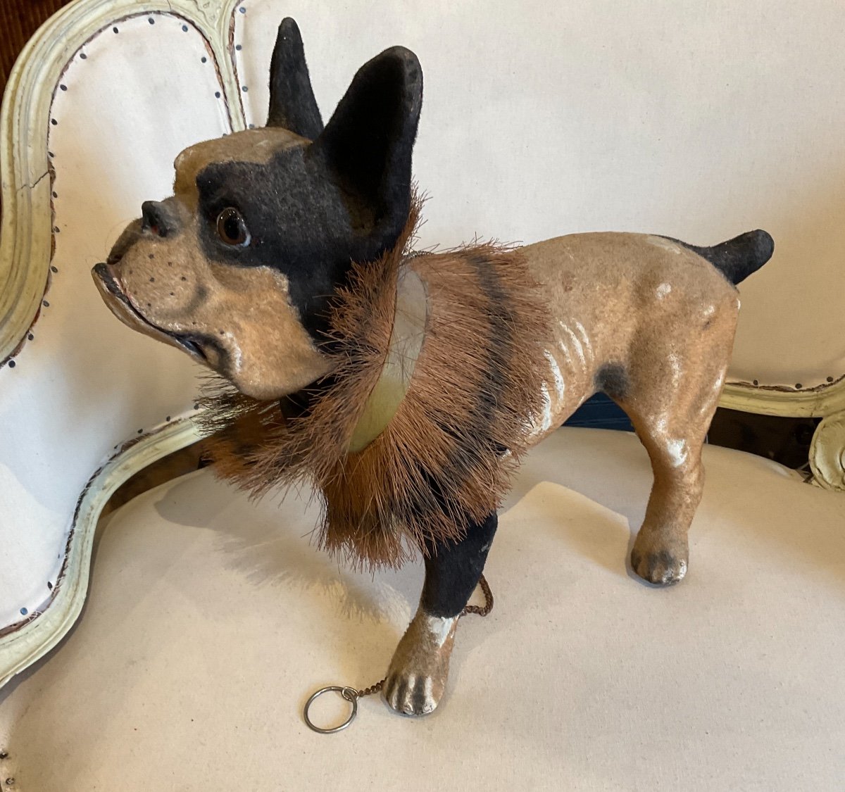 Bouledogue Français En Papier Mâché Vers 1930-photo-4