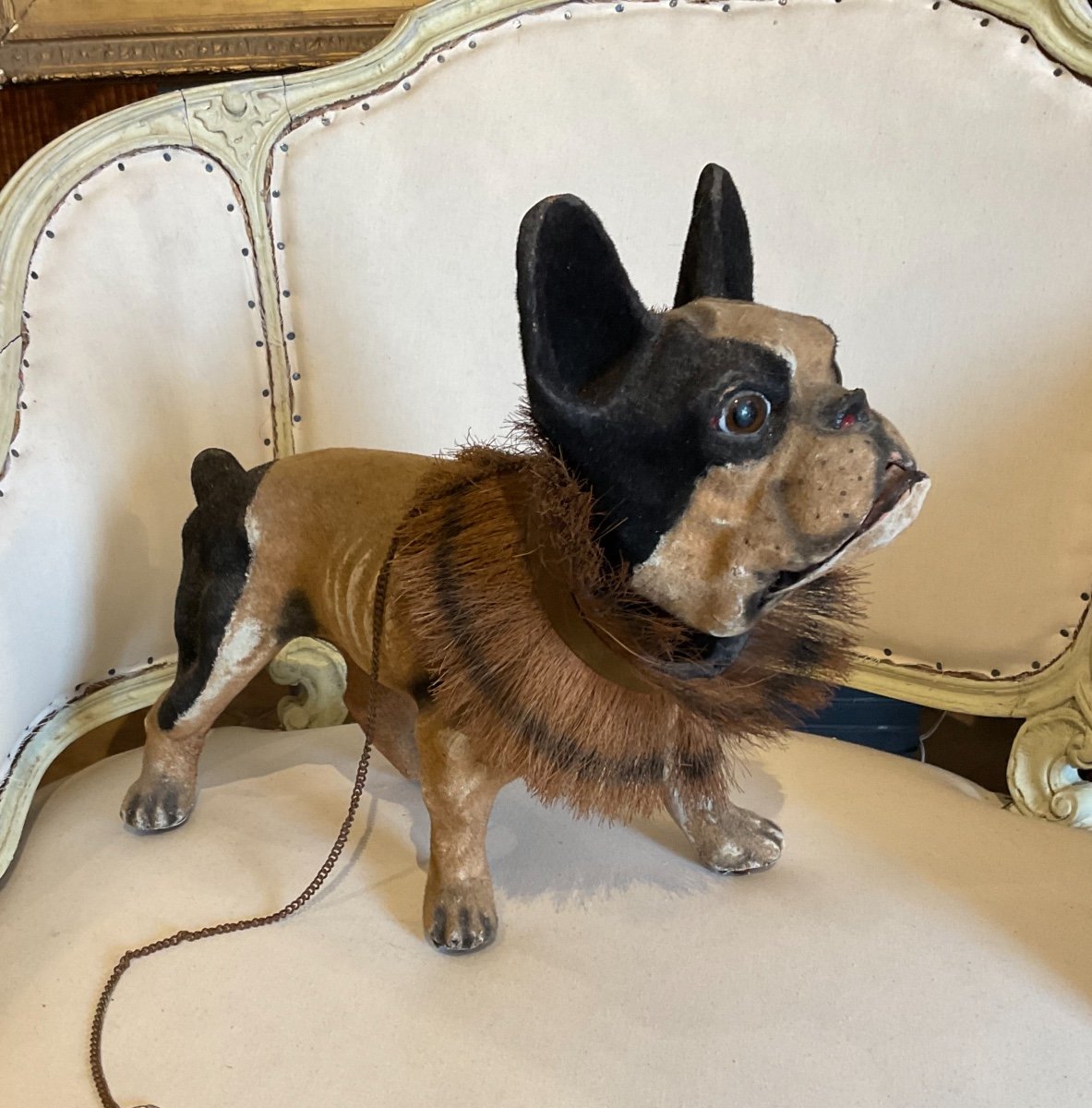 Bouledogue Français En Papier Mâché Vers 1930