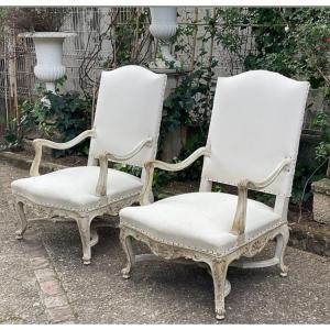 Paire De Fauteuils Regence 