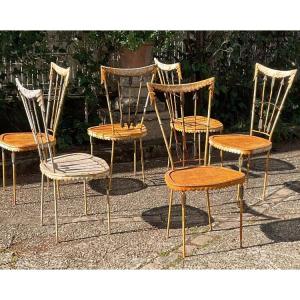 Series Of 6 Chairs By Tomaso Buzzi Around 1950