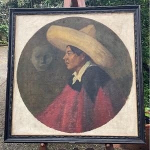 Curieux Portrait De Mexicain  de Luis Sahagun Cortes