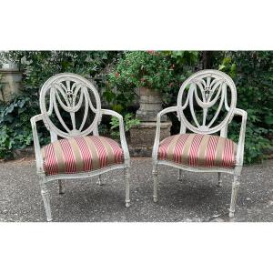 Pair Of Gustavian Armchairs Late 19th Century 