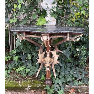 Meuble Insolite  Console Au Chien Forêt Noire fin XIX éme 