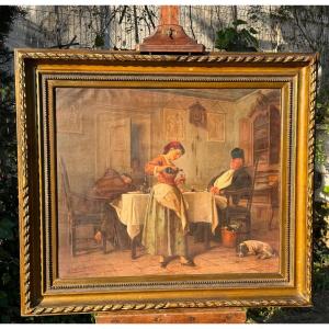 Constantino Sereno. Rest After A Good Meal. Dated 1858