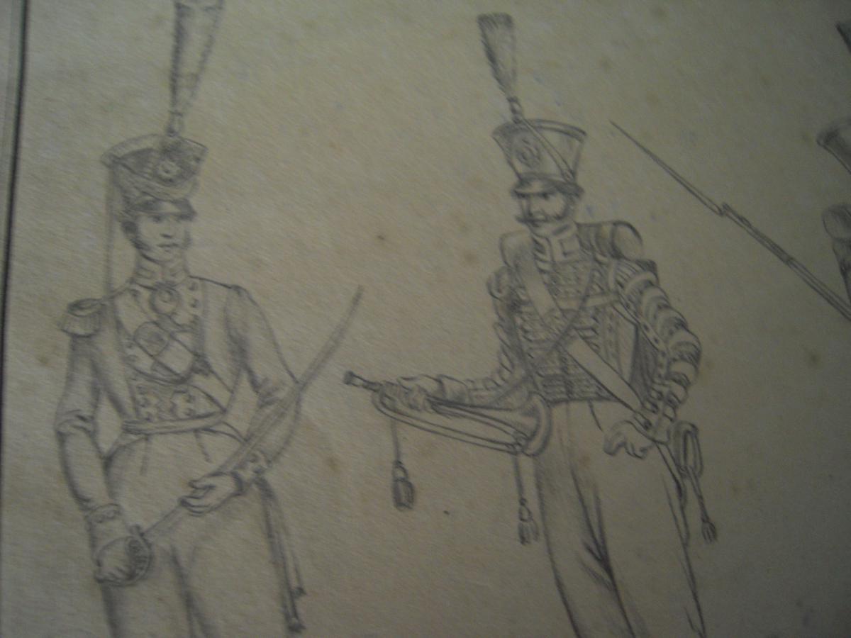 Paire De Dessins Sur l' Infanterie Et La Cavalerie Britannique En 1835-photo-3