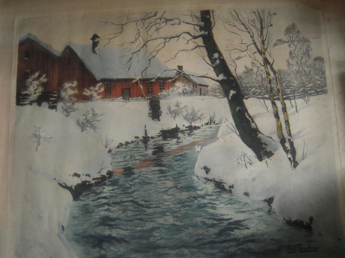 Gravure En Couleur , Aquatinte, Gravée Par H Jourdan d' Apres Fritz Thaulow