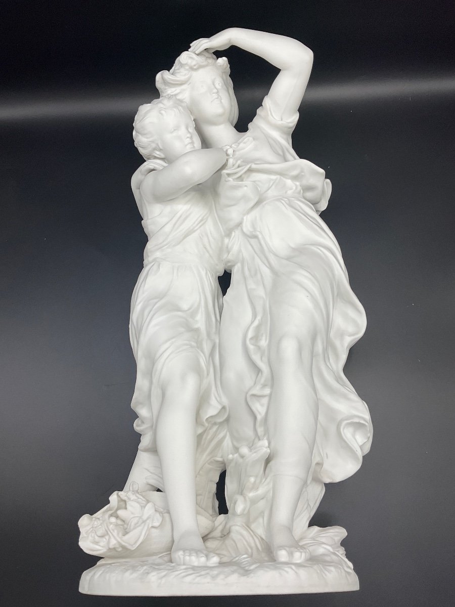 Porcelain Biscuit Representing Le Coup De Vent Signed Hippolyte Moreau.-photo-8